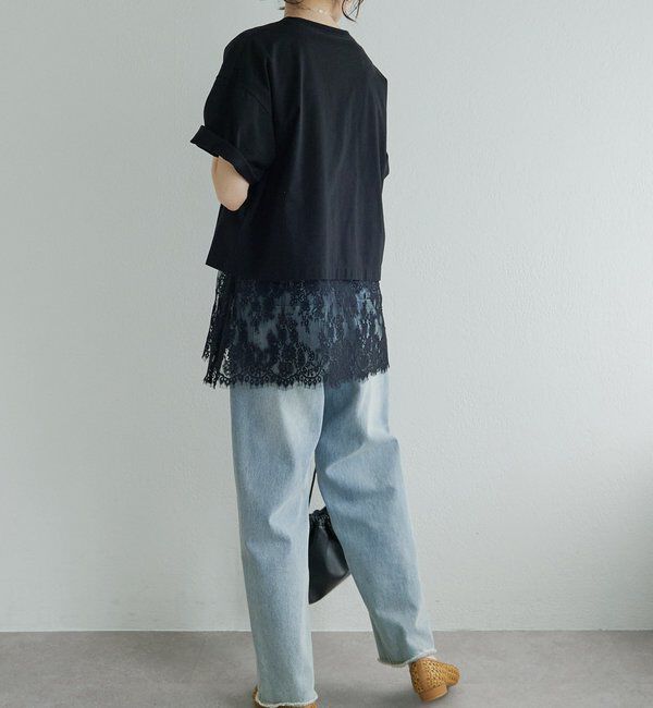  「レースヘムノースリーブカットソー」|キャミソール|