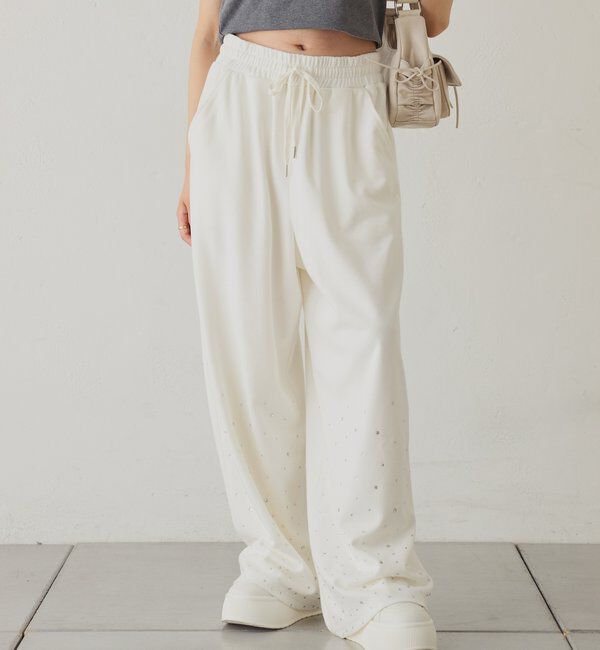  「セットアップ対応／裾ビジューカットパンツ」|その他|