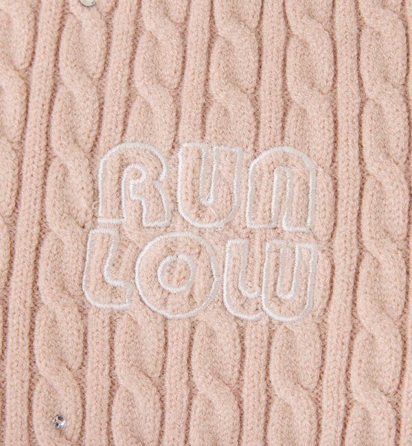  「キラキラ付ロゴ刺繍ケーブルニット」|ニット・セーター|