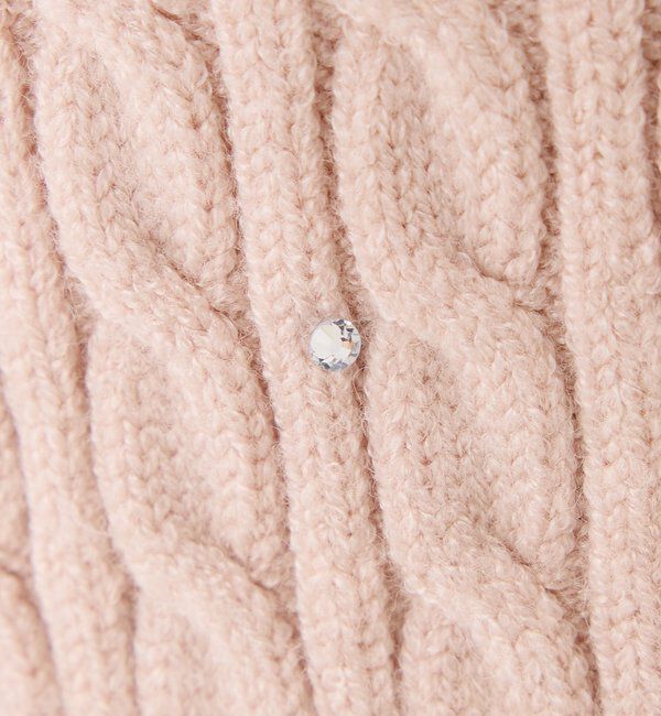  「キラキラ付ロゴ刺繍ケーブルニット」|ニット・セーター|