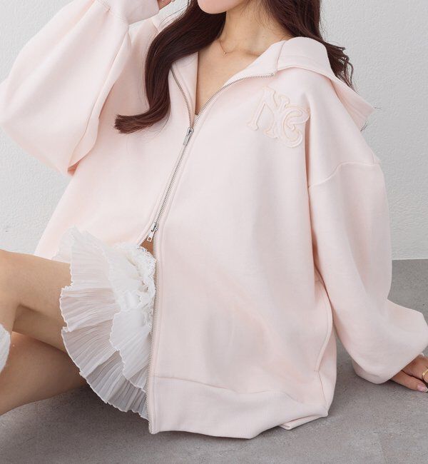  「ロゴグリッターパーカー」|プルオーバー|ピンク