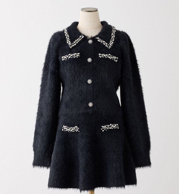  「ビジュー付フェザーニットセットアップ」|ワンピース|