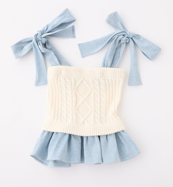  「【Denim Collection】肩リボンビスチェ」|シャツ・ブラウス|