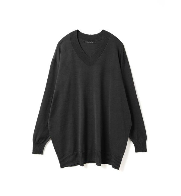 mizuiro ind「mizuiro ind Vネックワイドプルオーバー」|ニット・セーター|