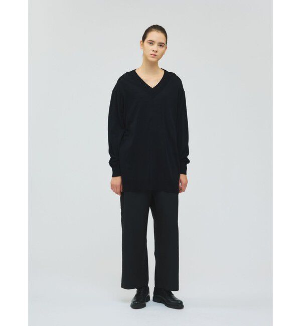 mizuiro ind「mizuiro ind Vネックワイドプルオーバー」|ニット・セーター|