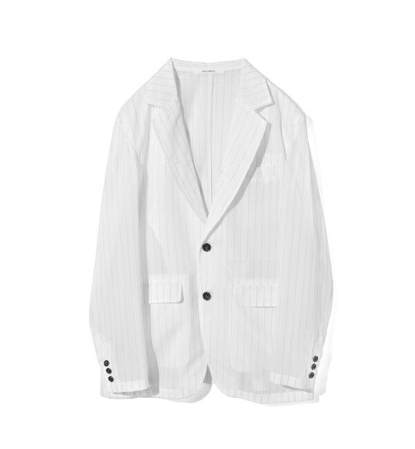 MIDIUMISOLID「MIDIUMISOLID Men&rsquo;s シアーストライプジャケット」|テーラードジャケット|オフホワイト