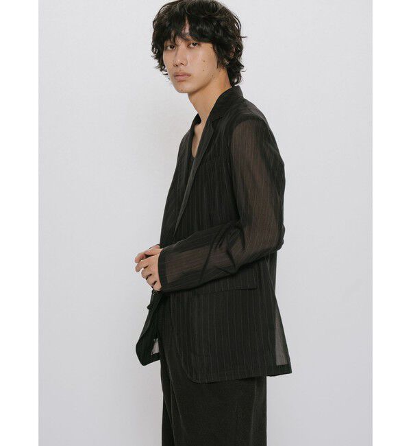 MIDIUMISOLID「MIDIUMISOLID Men&rsquo;s シアーストライプジャケット」|テーラードジャケット|