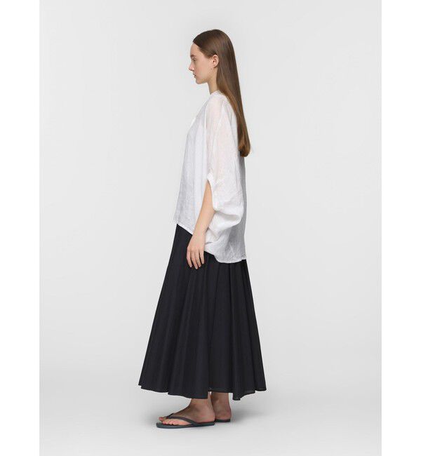 mizuiro ind「mizuiro ind リネンスタンドカラーコクーンシャツ」|シャツ・ブラウス|