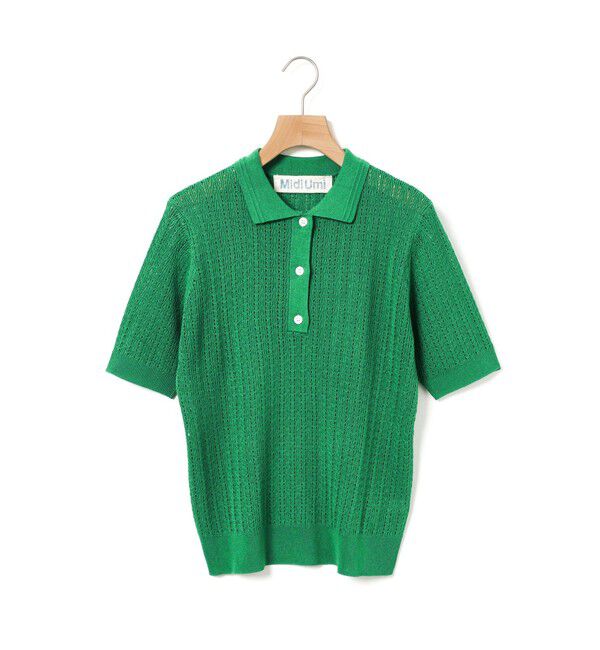 MidiUmi「MidiUmi ニットポロシャツプルオーバー」|ニット・セーター|グリーン