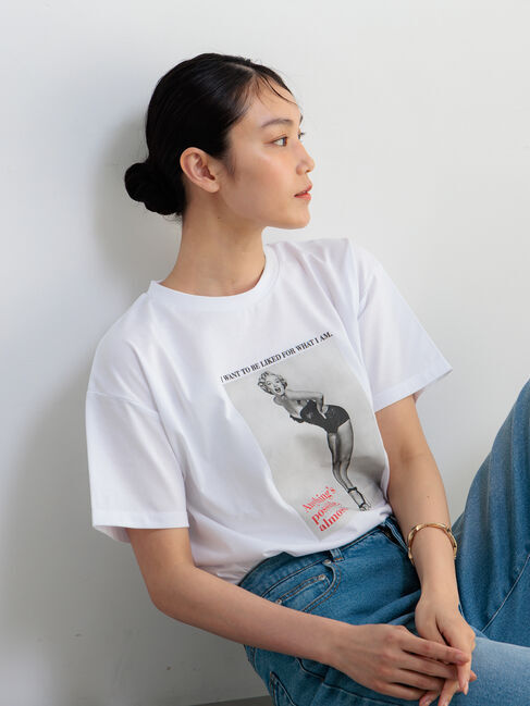 Te chichi「マリリンモンローモノクロフォトTシャツ」|Tシャツ・カットソー|