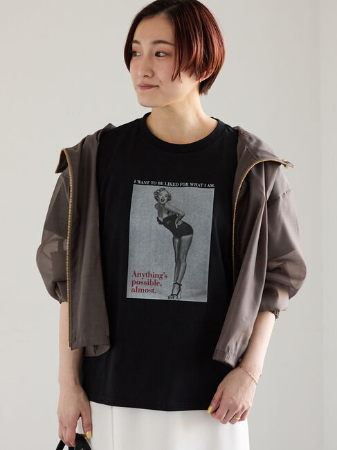 Te chichi「マリリンモンローモノクロフォトTシャツ」|Tシャツ・カットソー|ブラック