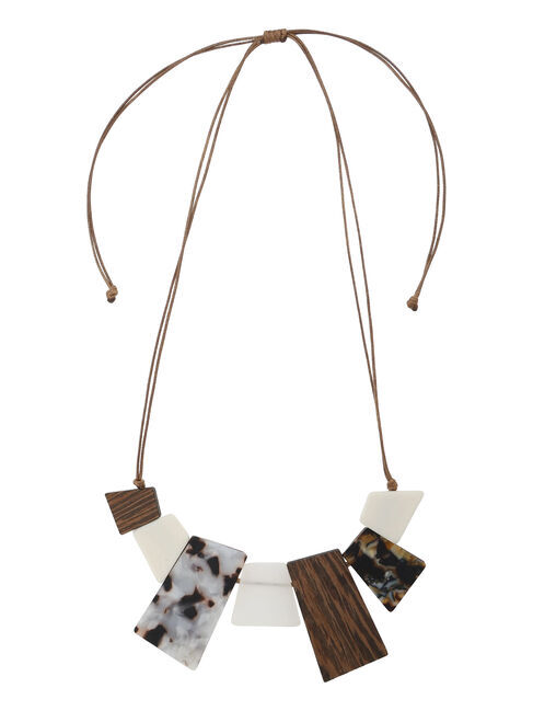 Te chichi「トラペイドモチーフコードネックレス」|ネックレス|ブラウン