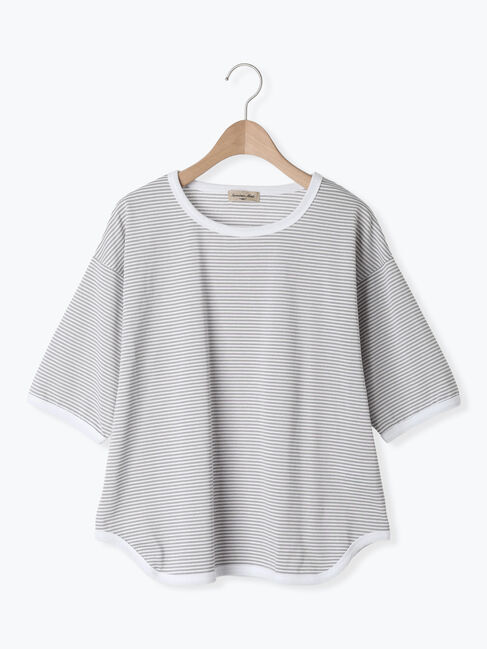 Samansa Mos2「◎ラウンドヘムボーダーカットソー」|Tシャツ・カットソー|
