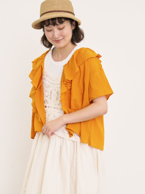 Samansa Mos2「フリルカラーブラウス」|シャツ・ブラウス|