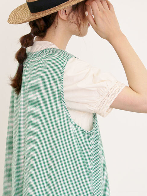 Samansa Mos2「【汗染み防止】袖口レースパフスリーブTシャツ」|Tシャツ・カットソー|キナリ