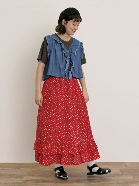 Samansa Mos2「【オーガニックコットン】ロゴプリントTシャツ」|Tシャツ・カットソー|