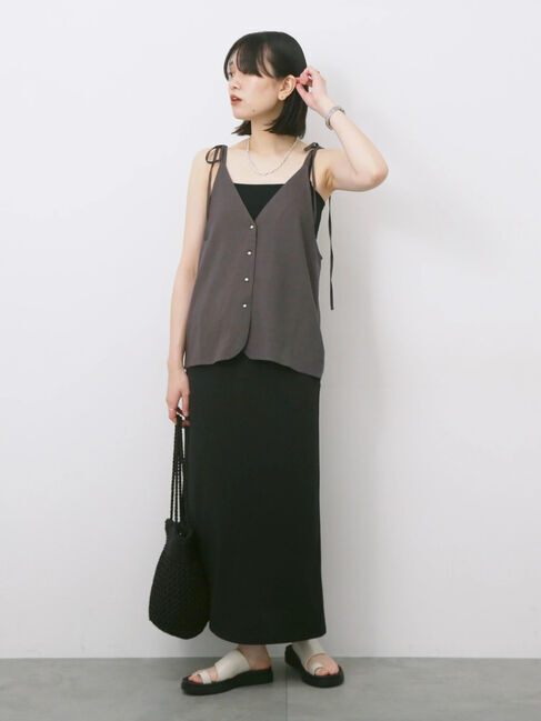 Samansa Mos2 blue「ポンチナロースカート」|スカート|