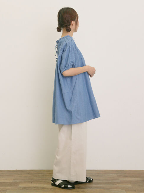 Samansa Mos2「前後2WAYリボンギャザーブラウス」|シャツ・ブラウス|