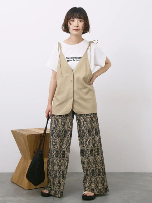 Samansa Mos2 blue「◎柄アソートプリーツパンツ」|その他|