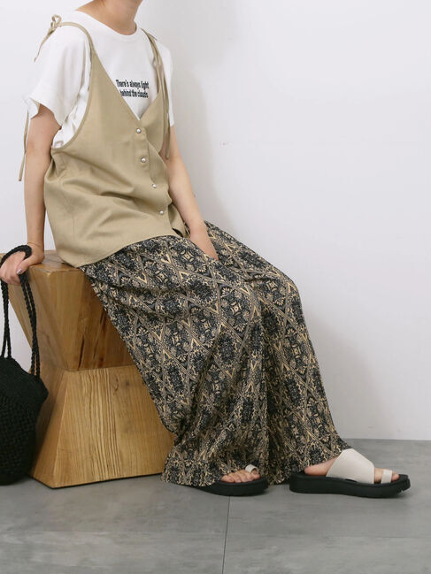 Samansa Mos2 blue「◎柄アソートプリーツパンツ」|その他|