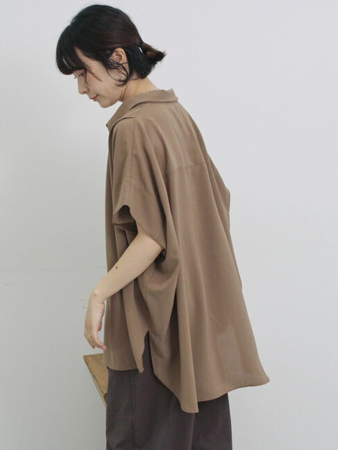 Samansa Mos2 blue「【接触冷感】ポンチョブラウス」|シャツ・ブラウス|