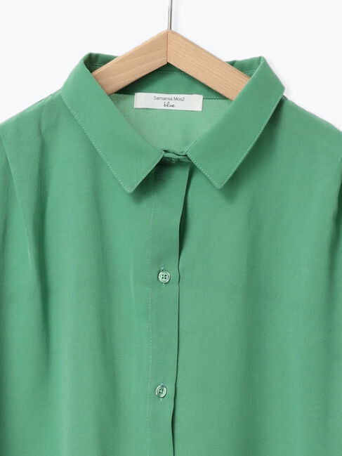 Samansa Mos2 blue「【接触冷感】ポンチョブラウス」|シャツ・ブラウス|