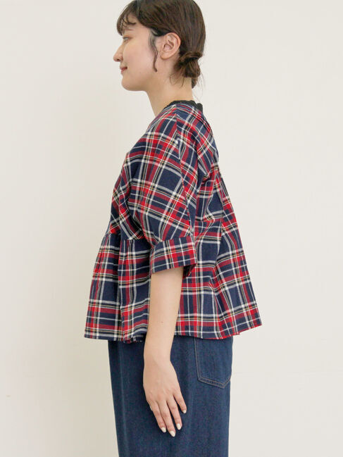 Samansa Mos2「◎チェック柄前後2WAYブラウス」|シャツ・ブラウス|