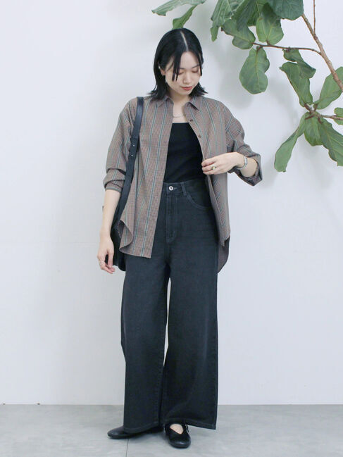 Samansa Mos2 blue「【ECO DENIM 】 ワイドストレートパンツ」|その他|