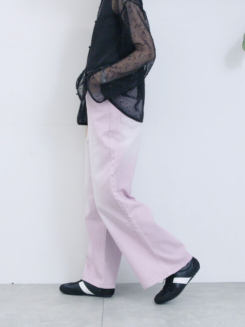 Samansa Mos2 blue「【ECO DENIM 】 ワイドストレートパンツ」|その他|