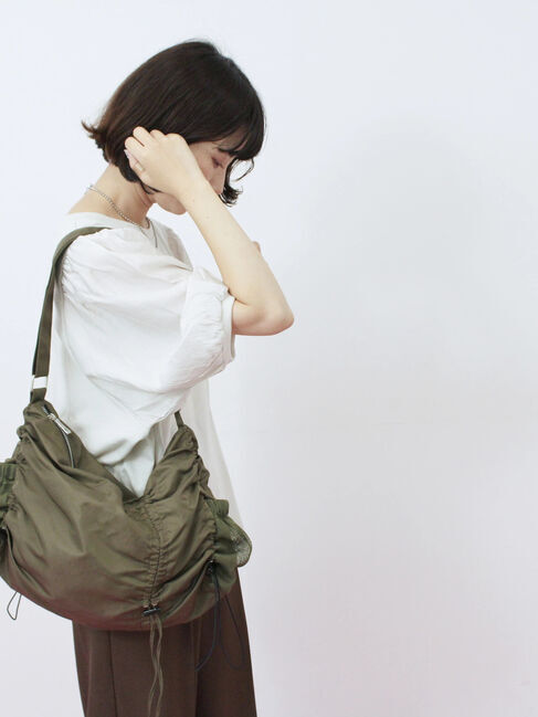 Samansa Mos2 blue「ナイロンシャーリングバッグ」|その他|