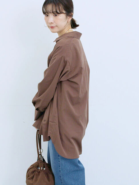 Samansa Mos2 blue「◎マットサテンタックシャツ」|シャツ・ブラウス|