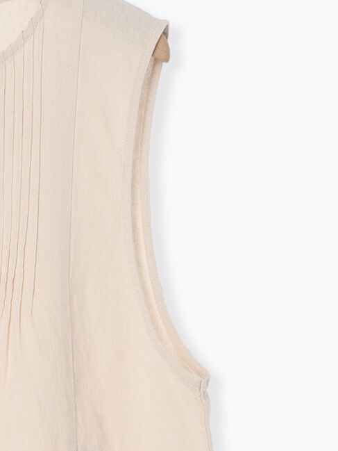 Samansa Mos2「【Cross&times;Linen】ピンタックベスト」|ダウンベスト・ベスト|