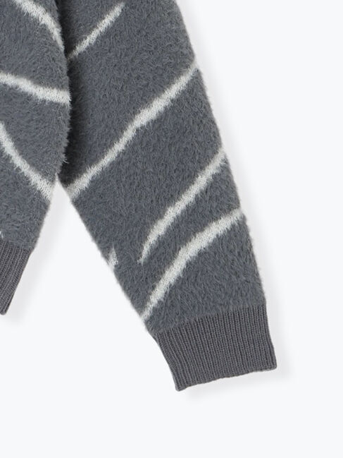 Samansa Mos2 blue「◎ニュアンス柄ニットCD」|カーディガン|