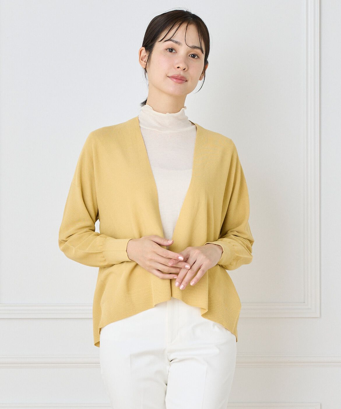 7-IDconcept.「《大きいサイズ》 ホールガーメントカーディガン《Cuoo PLUS》」|カーディガン|カラシ2