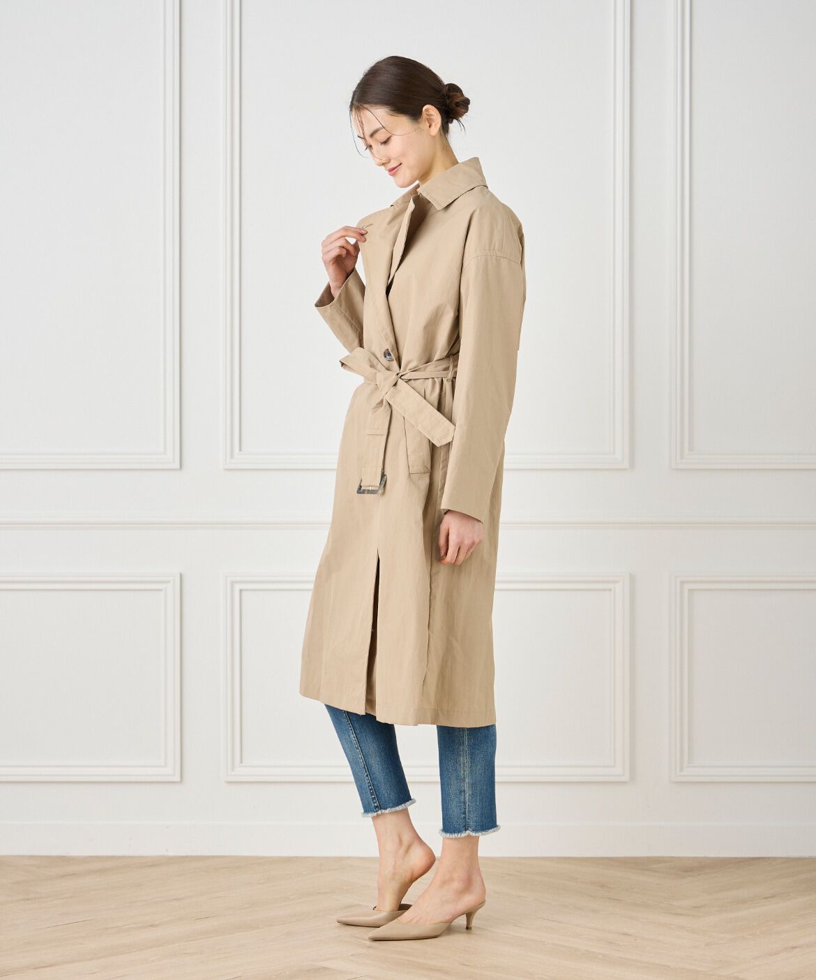 7-IDconcept.「ナイロンタッサートレンチコート」|トレンチコート|