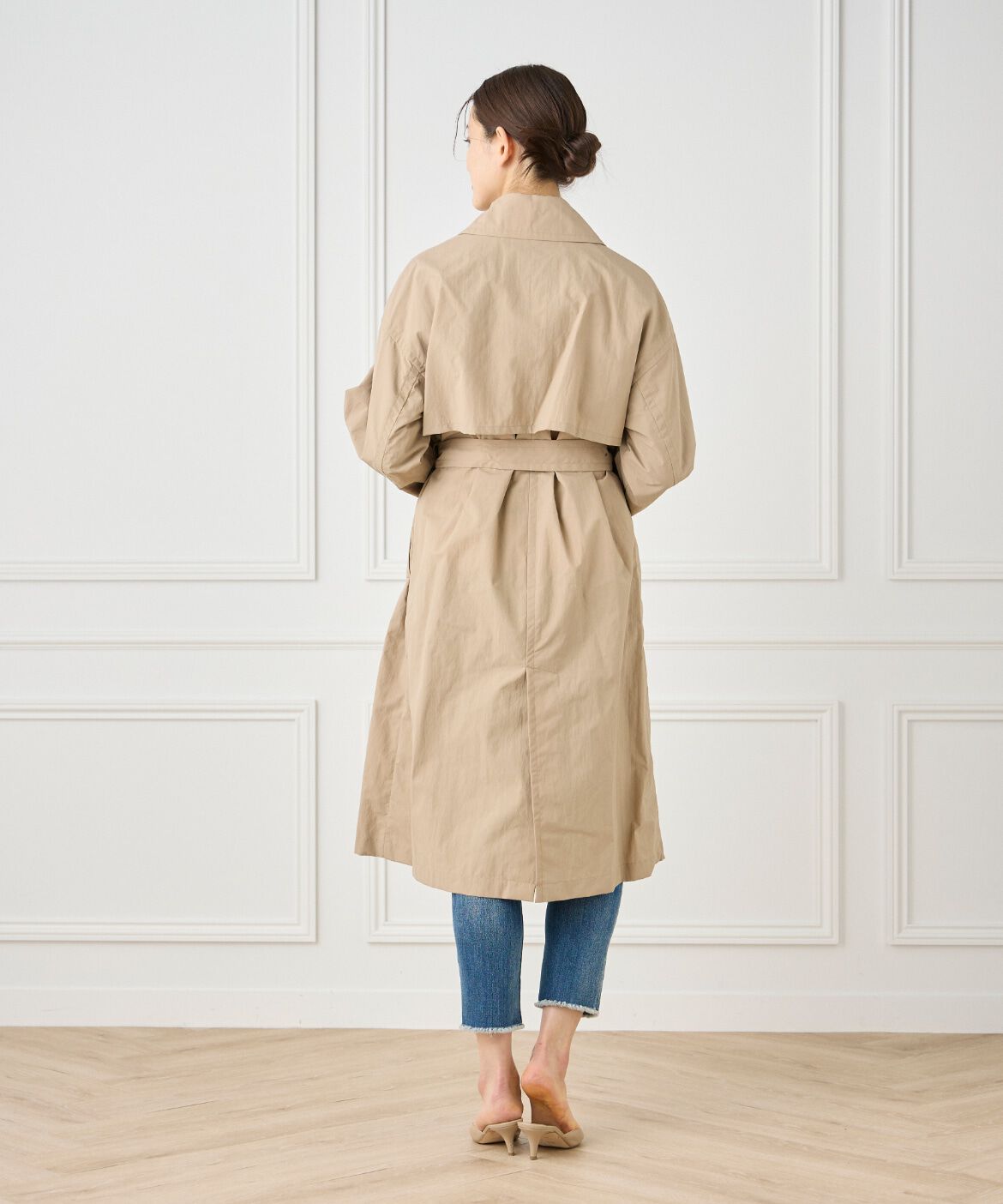 7-IDconcept.「《大きいサイズ》ナイロンタッサートレンチコート」|トレンチコート|