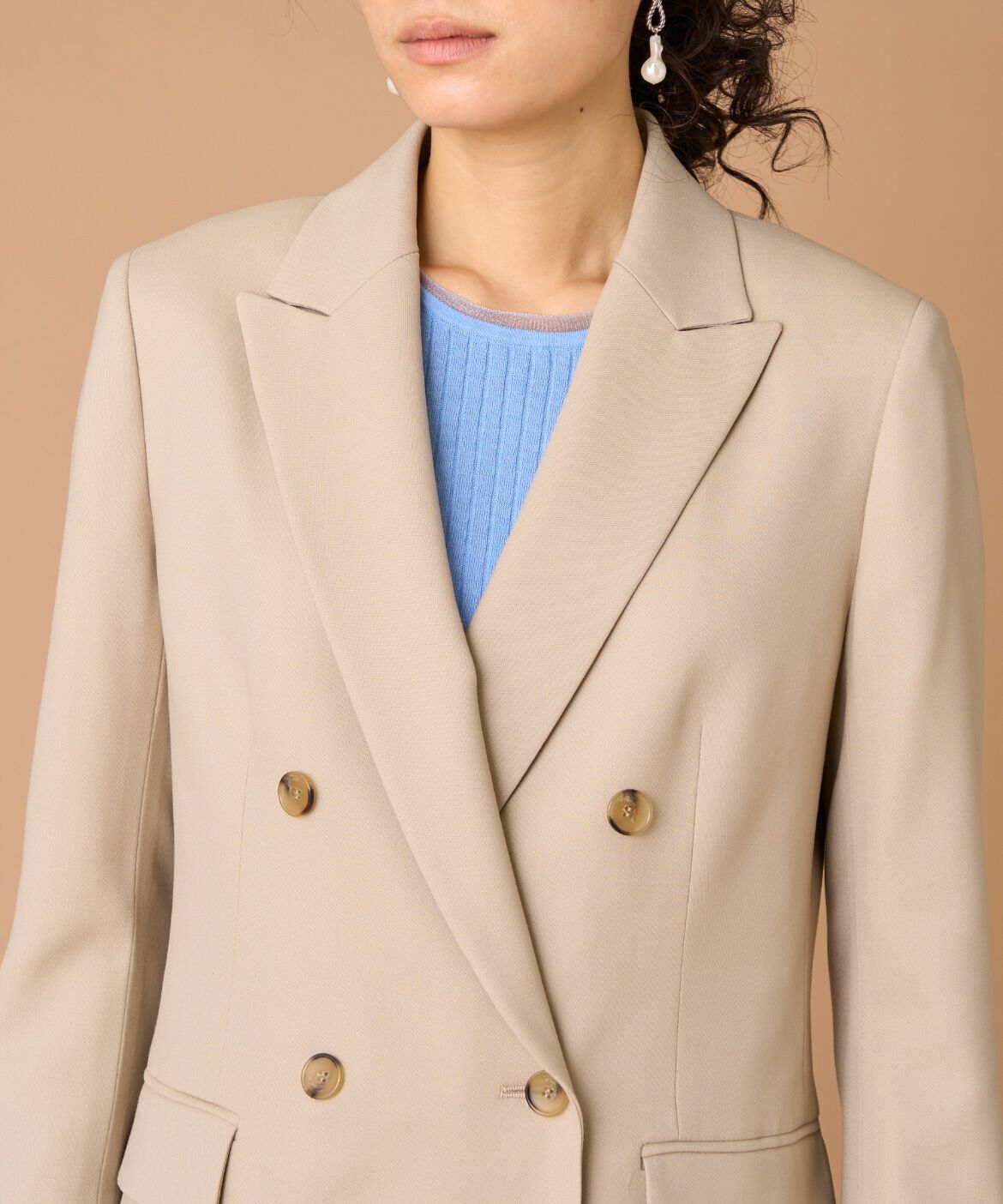 INED「《大きいサイズ》ダブルブレストジャケット」|テーラードジャケット|