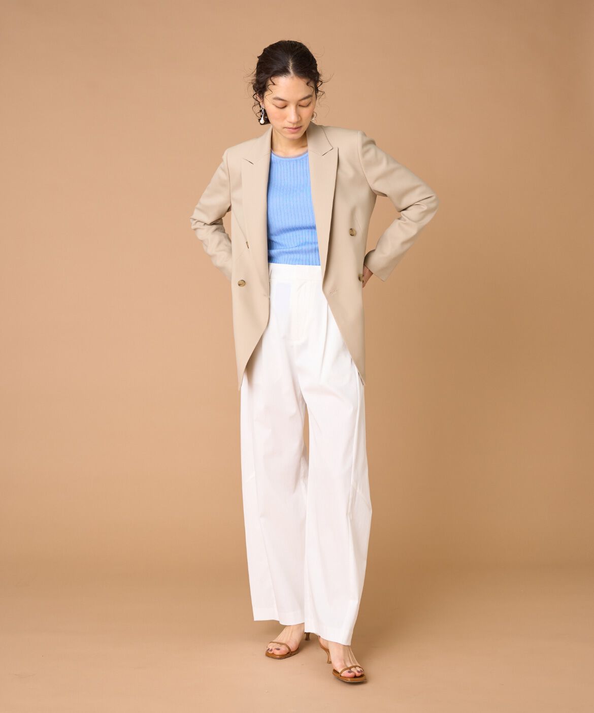 INED「《大きいサイズ》ダブルブレストジャケット」|テーラードジャケット|