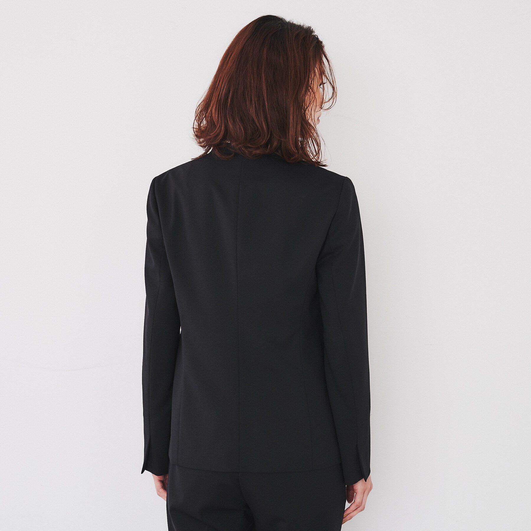 UNTITLED「【洗える通勤スーツ】レジェールギャバ　ストレッチカラーレスジャケット」|ノーカラージャケット|