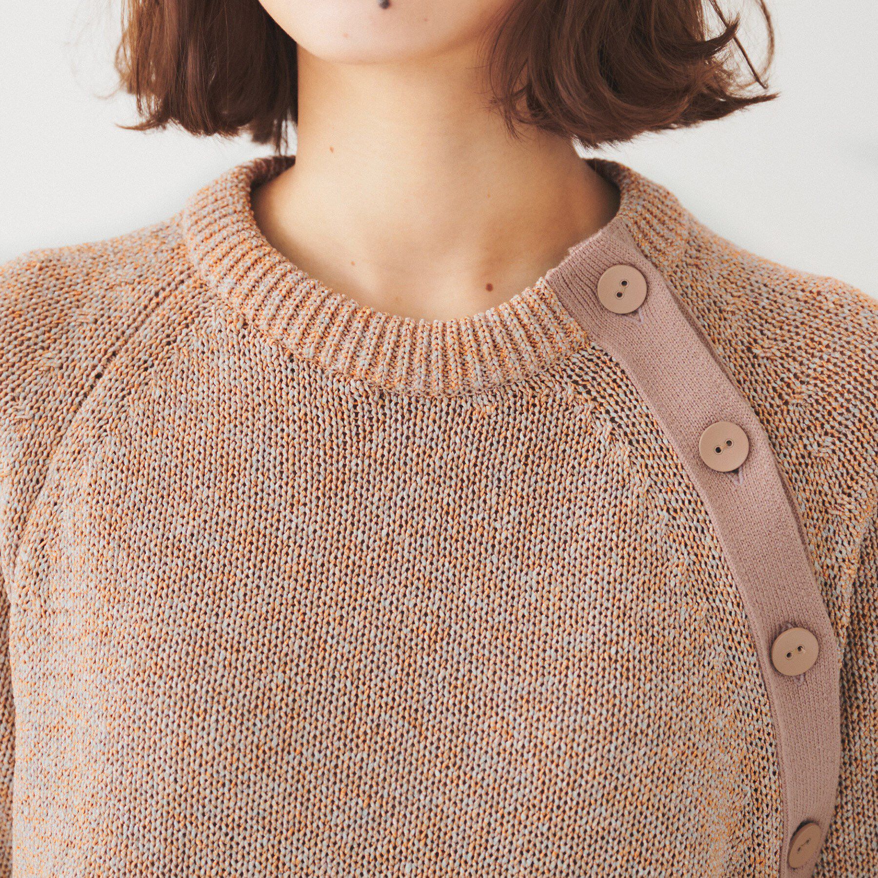 UNTITLED「【手洗い可/春夏素材】ミックスカラー プルオーバーニット」|ニット・セーター|