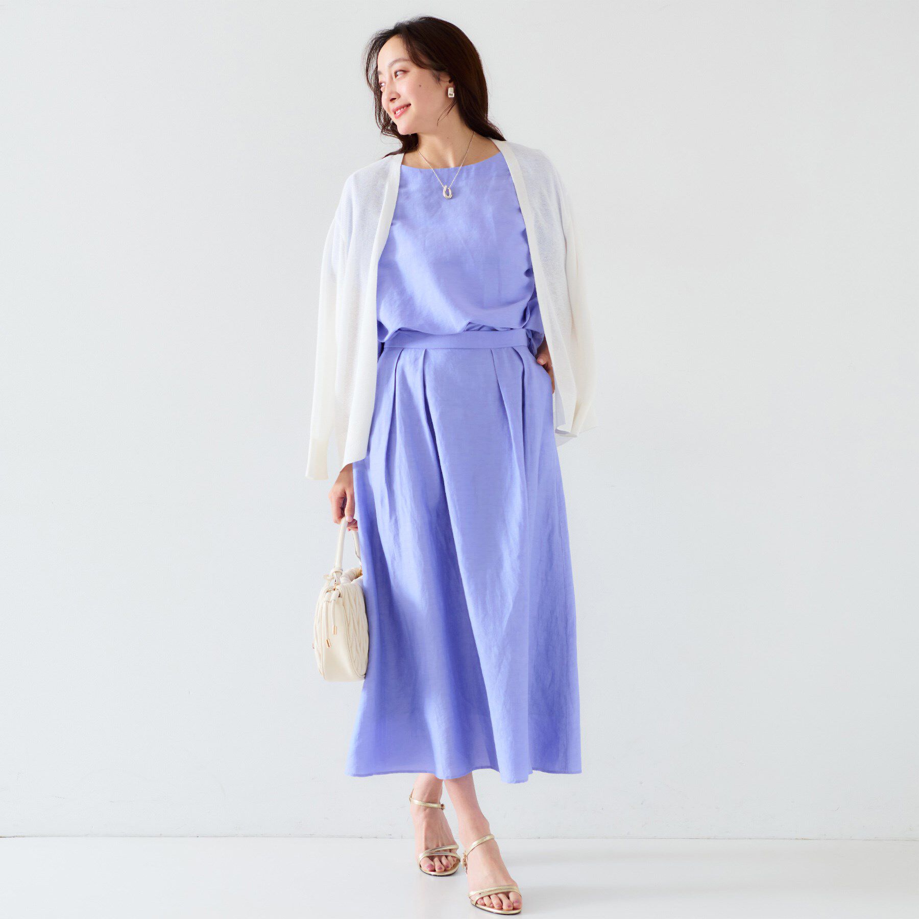 UNTITLED「【セットアップ可能/手洗い可】リネン混 ボートネックTブラウス」|シャツ・ブラウス|