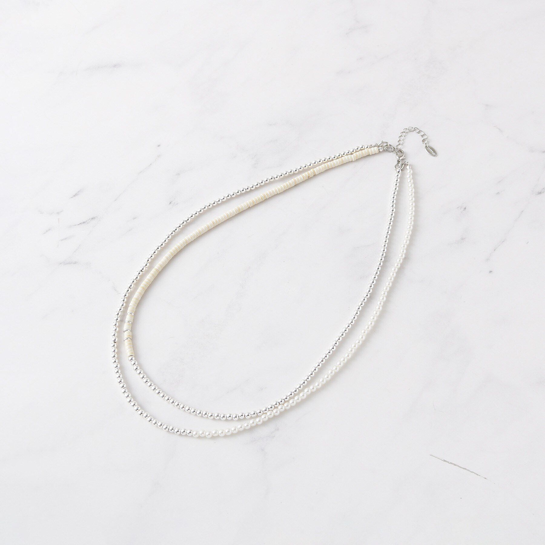 UNTITLED「ナチュラルレイヤードネックレス」|ネックレス|アイボリー(004)