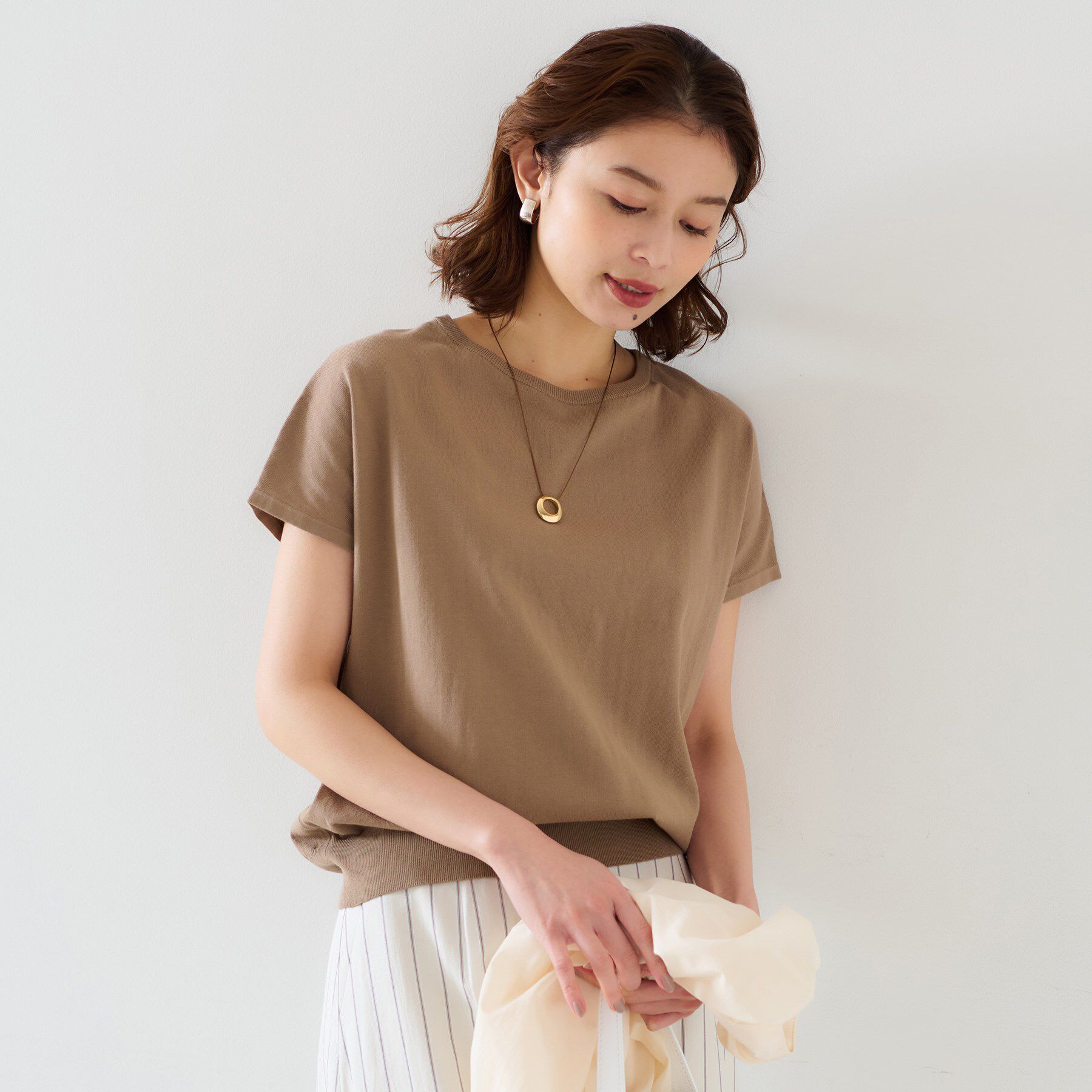 UNTITLED「【11色展開/コットン100/アンサンブル可能】 プルオーバーニット」|ニット・セーター|