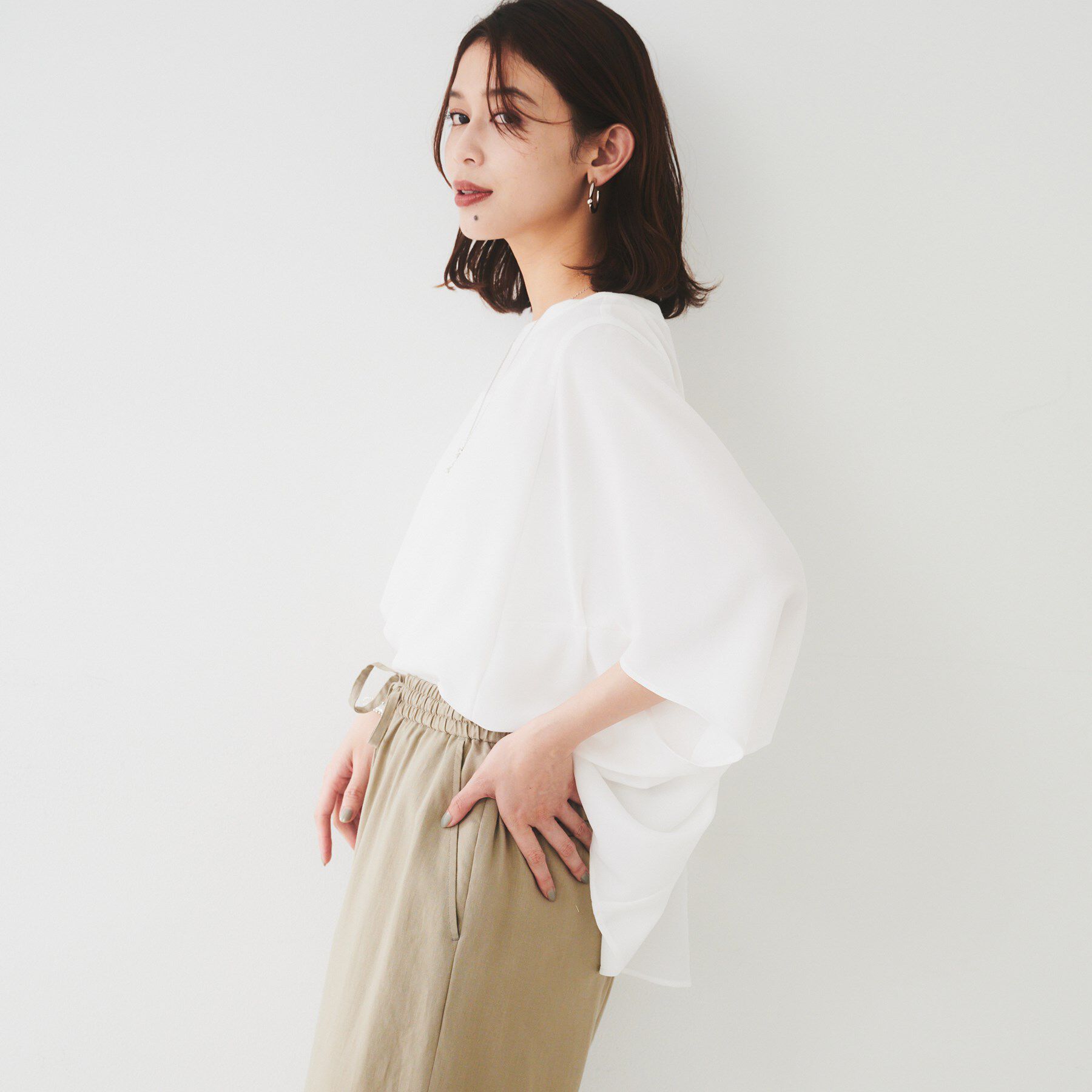 UNTITLED「【UVカット/接触冷感/吸水速乾/ストレッチ性】ドルマンプルオーバー」|Tシャツ・カットソー|