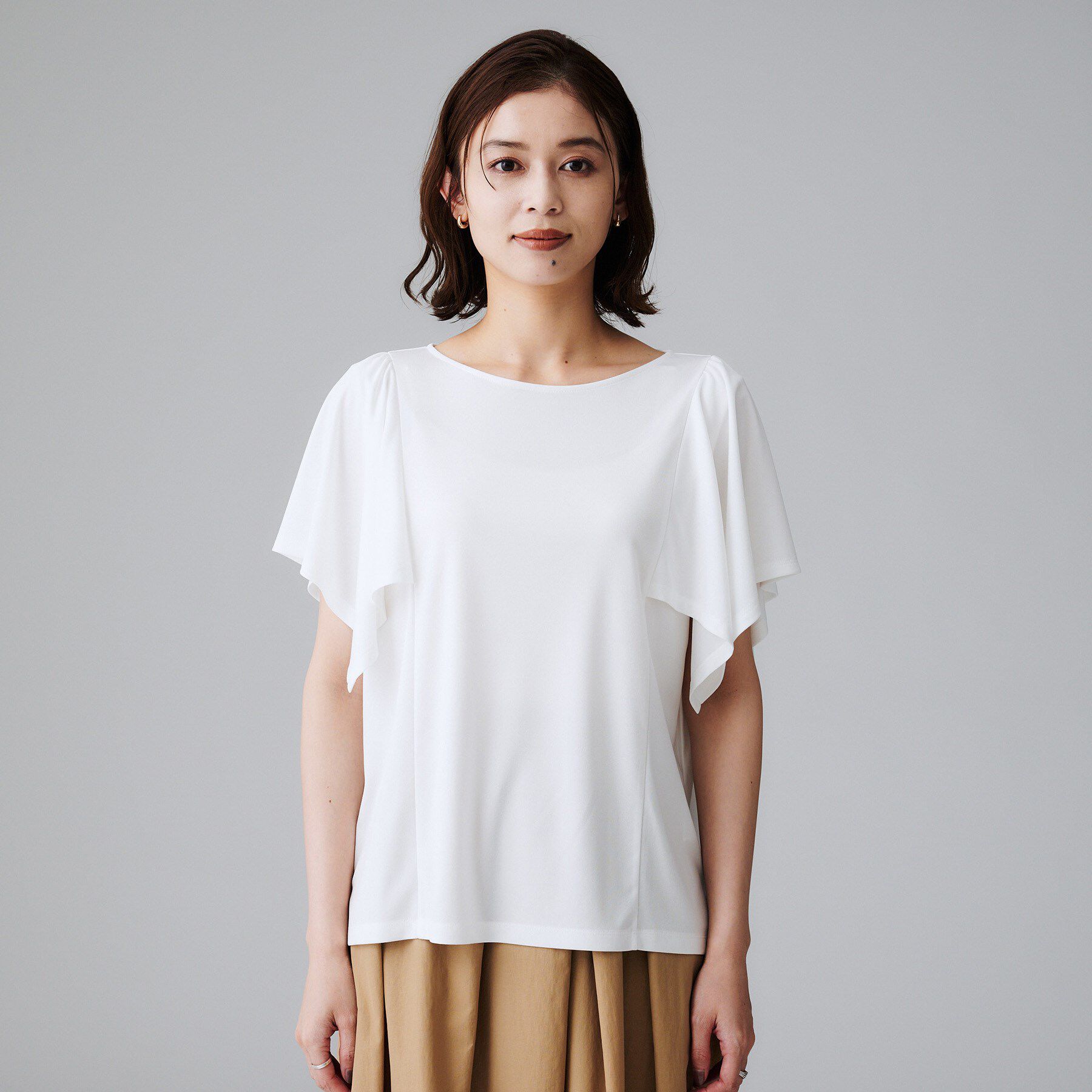 UNTITLED「【きれいめ／接触冷感／日本製】ハンカチスリーブプルオーバー」|Tシャツ・カットソー|