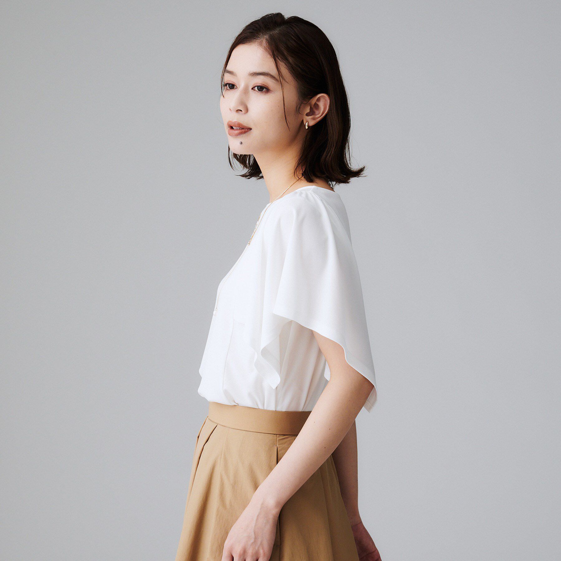 UNTITLED「【きれいめ／接触冷感／日本製】ハンカチスリーブプルオーバー」|Tシャツ・カットソー|