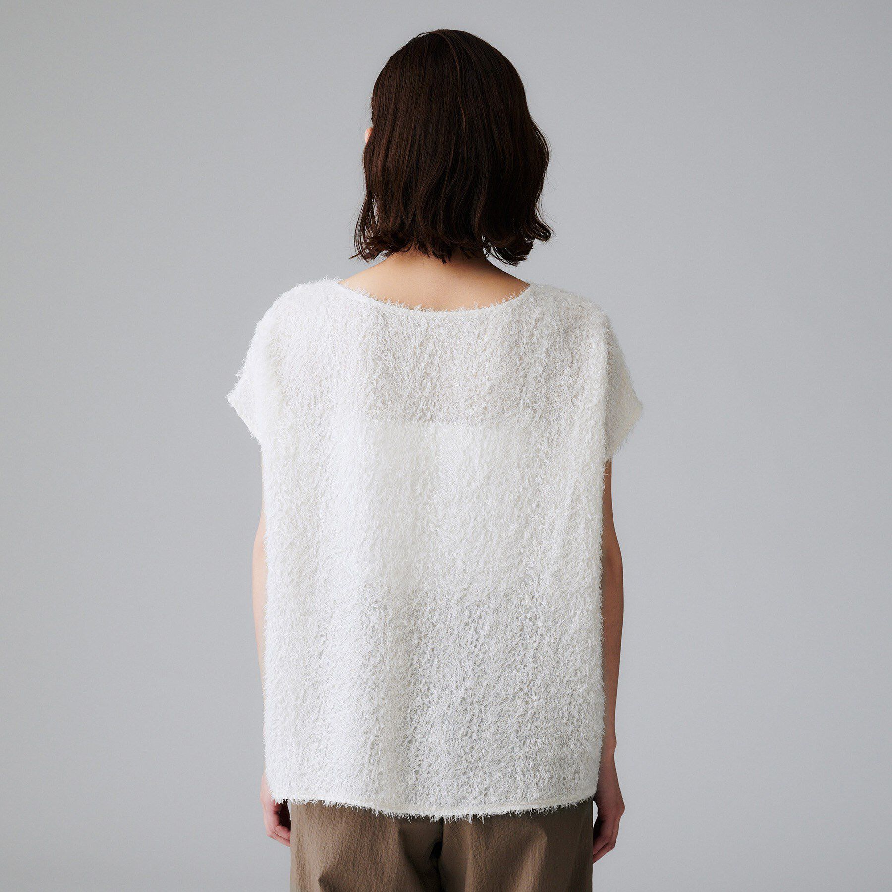 UNTITLED「【セットアップ可/洗える】フェザーフレンチスリーブブラウス」|シャツ・ブラウス|