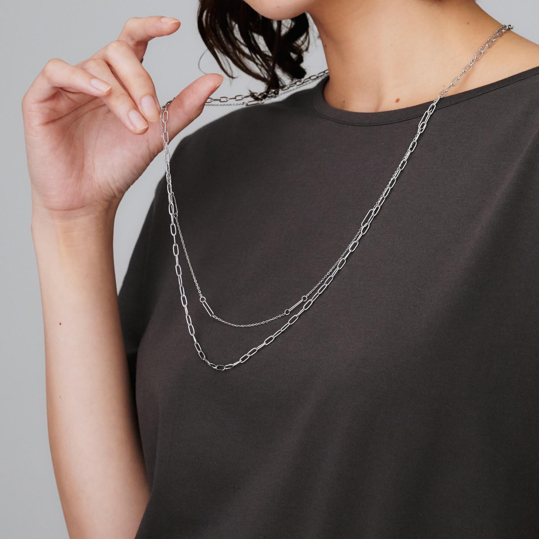 UNTITLED「【古畑星夏さん着用/ステンレス】ロングチェーンネックレス」|ネックレス|