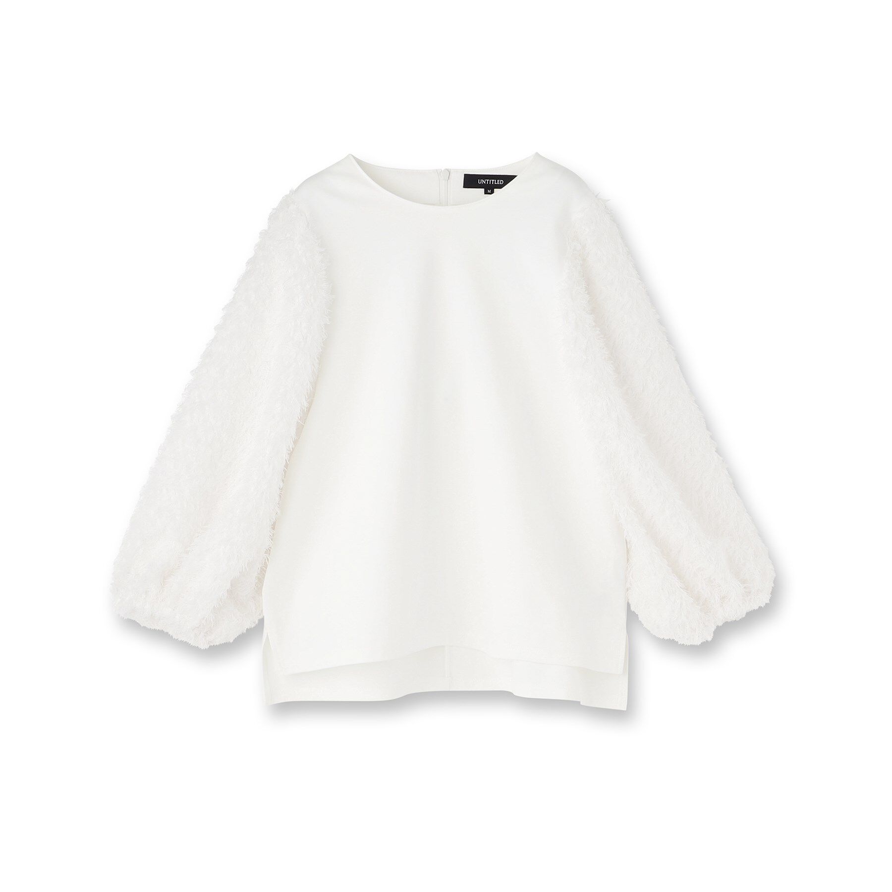 UNTITLED「【丸首/Tシャツ風/短丈】シャギースリーブ ポンチカットソー」|Tシャツ・カットソー|