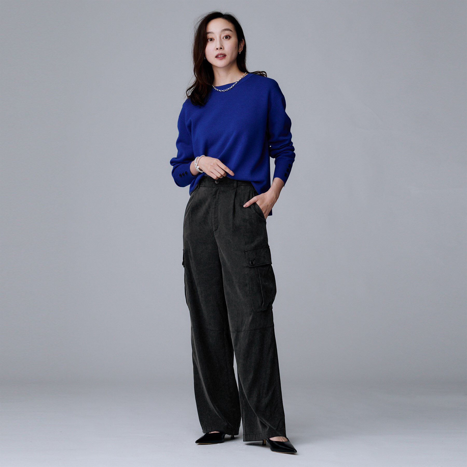 UNTITLED「【大人きれいめ/ストレート/ワイド】キュプラカーゴパンツ」|その他|